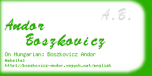 andor boszkovicz business card